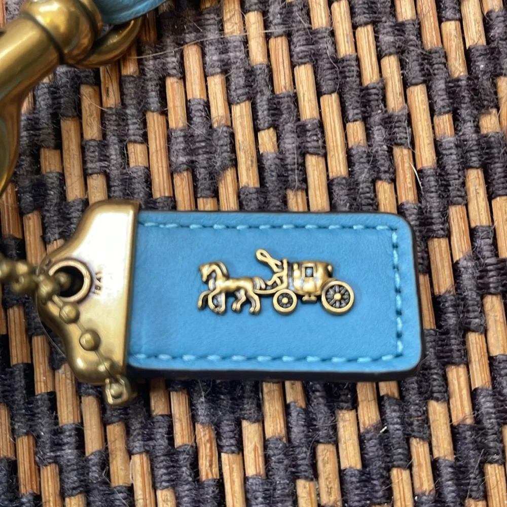 Coach 1941  Courier Wristlet clutch 89331 Pacific Blue and brass  NWT